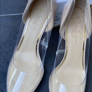 Jessica Simpson Clear Nude Heels Gently worn